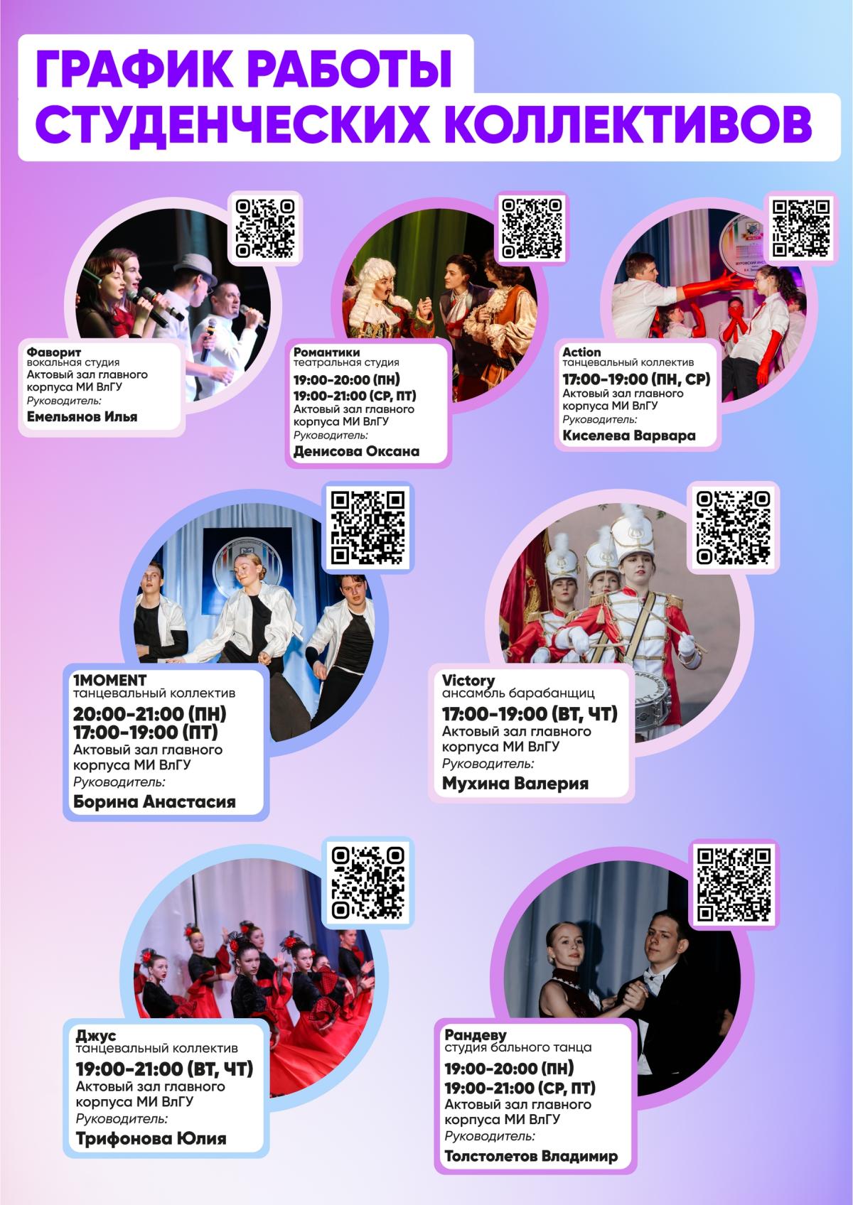  Раскройте свой талант в творческих коллективах МИ ВлГУ