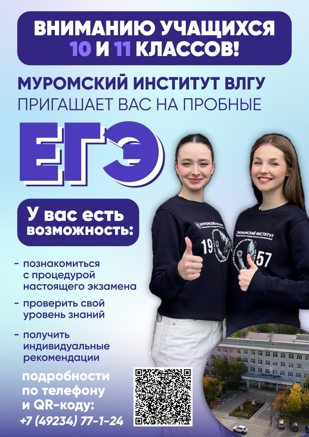 Реальная обстановка. Настоящий пробник ЕГЭ. МИ ВлГУ.