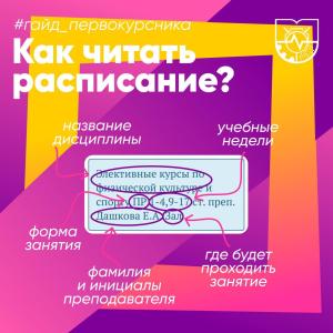 Как первокурснику разобраться в расписании занятий или расшифровка кода